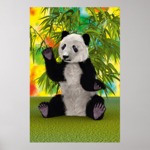Póster Oso Panda Lindo Kawaii Regalo Perfecto para Amante
