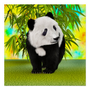 Póster Oso Panda Lindo Kawaii Regalo Perfecto para Amante