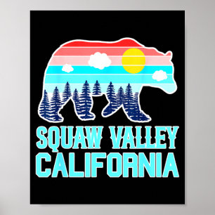 Póster Oso pardo valle olímpico california vintage