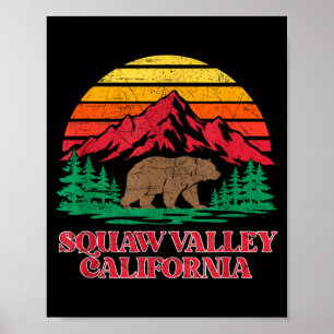 Póster oso pardo vintage del valle olímpico california