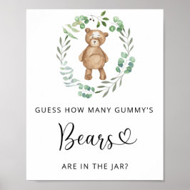 Póster Oso pequeño del bosque adivina cuantos osos GUMMY'