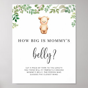 Póster oso pequeño ¿qué tan grande es la barriga de mamá 