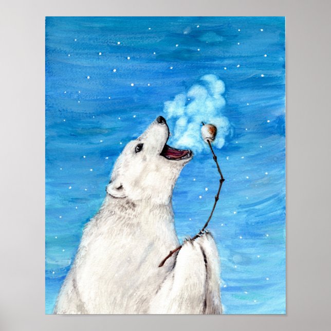 Póster Oso Polar con malvavisco tostado (Frente)