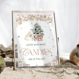 Póster Oso Polar Cute De Invierno Adivina Cuántos Canales