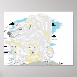 Póster Oso polar de 16" x 12", papel de Poster de valor (
