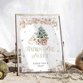 Póster Oso Polar de Invierno Los bebés son dulces, tómate