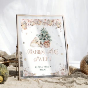 Póster Oso Polar de Invierno Los bebés son dulces, tómate