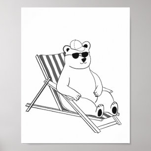 Póster Oso polar en silla de salón