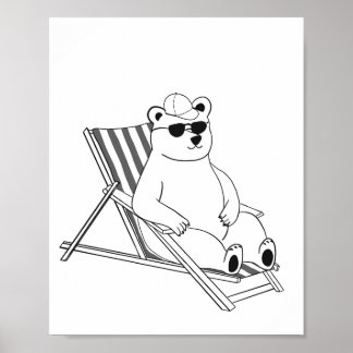 Póster Oso polar en silla de salón