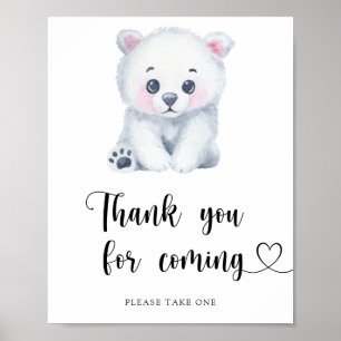 Póster Oso polar - Gracias por venir Poster