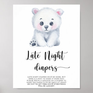 Póster Oso polar - Juego de pañales a altas horas de la n
