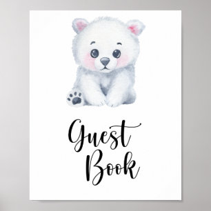 Póster Oso polar - libro de invitados