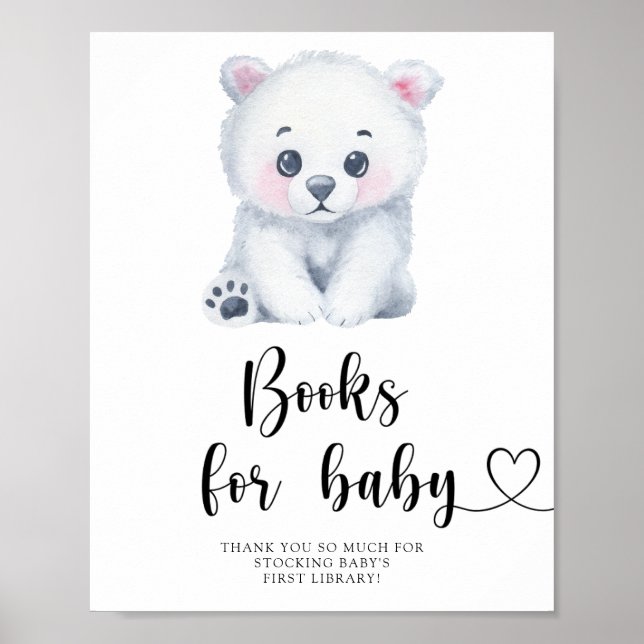 Póster Oso polar - libros para cartel de bebé (Frente)