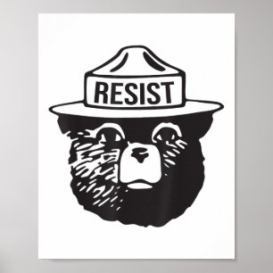 Póster Oso resiste Proteger Parque Nacional Anti Trump 86