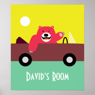 Póster Oso Rojo en Poster convertible