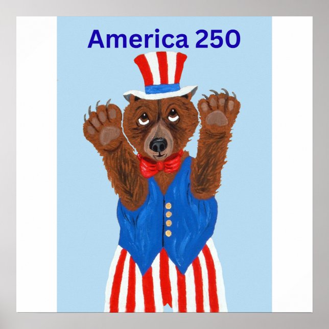 Póster Oso Tío Sam América 250 (Frente)