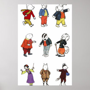Póster Oso y amigos de Rupert
