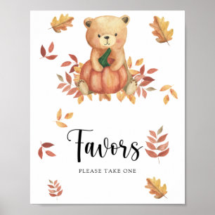 Póster Oso y calabaza - Favorece al Poster
