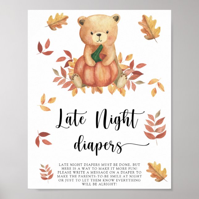 Póster Oso y calabaza \ Poster del juego de pañales noctu (Frente)