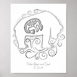 Póster Oso y sello polares