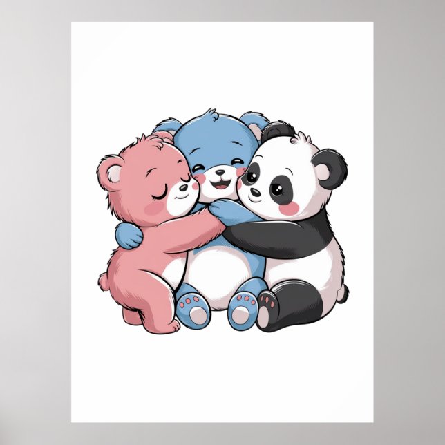 Póster Osos de peluche con panda (Frente)