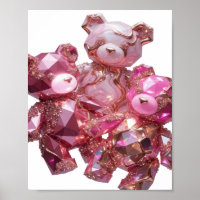 Osos de piedras preciosas rosadas llamativas con a