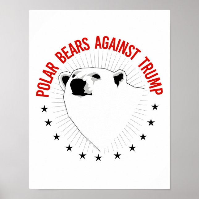 Póster Osos Polares Contra Trump - - Pro-Ciencia - (Frente)