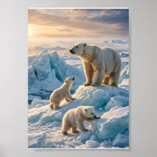 Póster Osos Polares Paisaje de Nieve Ártica Manta de Felp