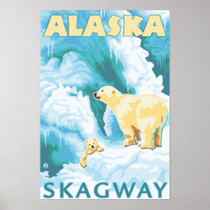 Póster Osos Polares y Cubo - Skagway, Alaska