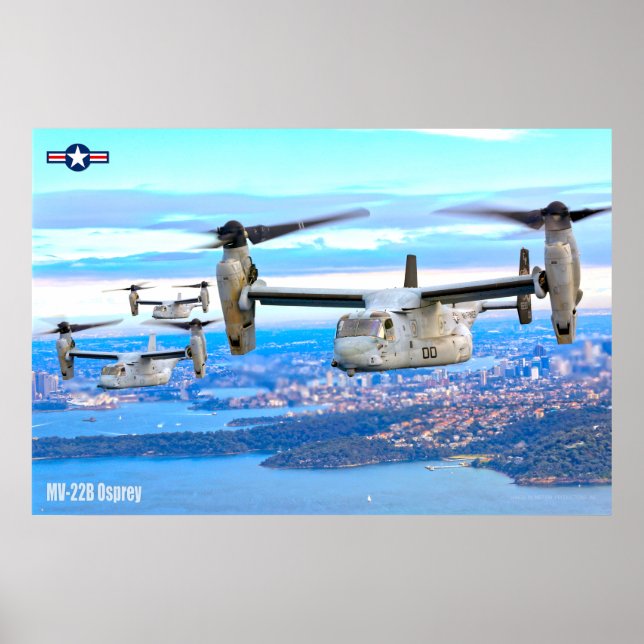 PÓSTER OSPREY MV-22B SOBRE AUSTRALIA (Frente)