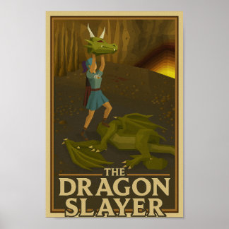 Póster OSRS (Old School RuneScape) Dragon Slayer Victory