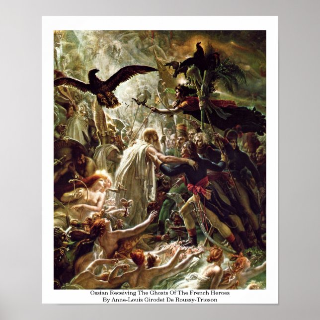 Póster Ossian Recibiendo Los Fantasmas De Los Héroes Fran (Frente)