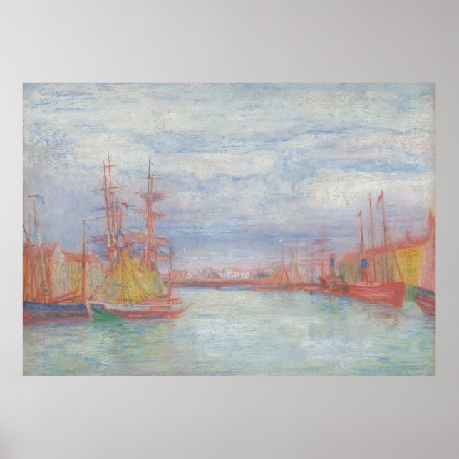 Póster Ostend Harbor de James Ensor (1900) (Frente)