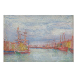 Póster Ostend Harbor de James Ensor (1900)
