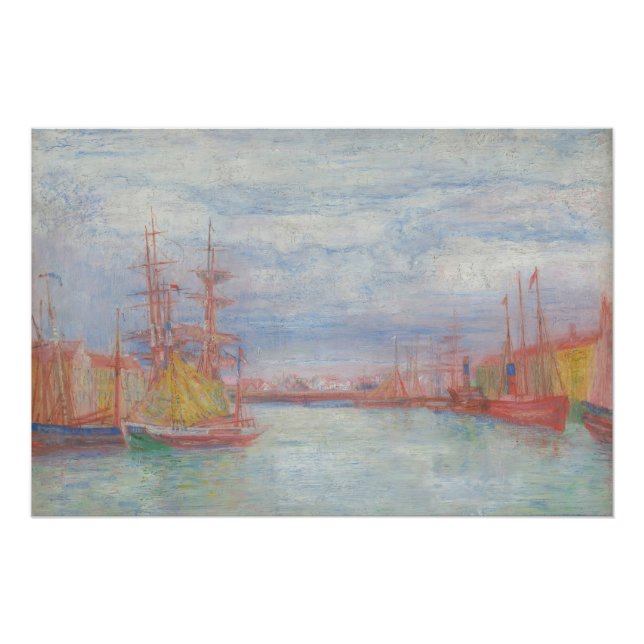 Póster Ostend Harbor de James Ensor (1900) (Anverso)