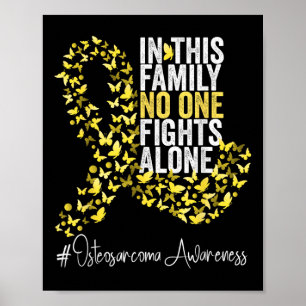 Póster Osteosarcoma Mes de Conciencia Cinta amarilla