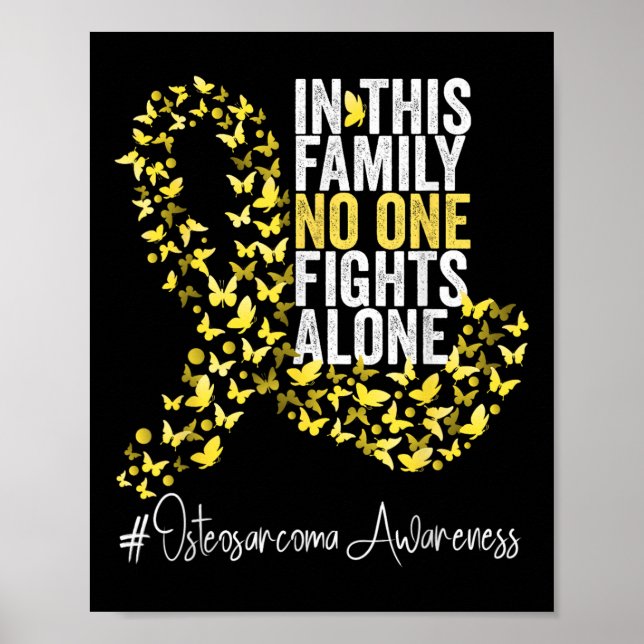 Póster Osteosarcoma Mes de Conciencia Cinta amarilla (Frente)