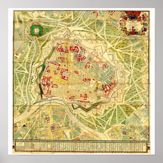 Póster " Österreich: 1710 Wien - Steinhausen Stadtplan (Frente)