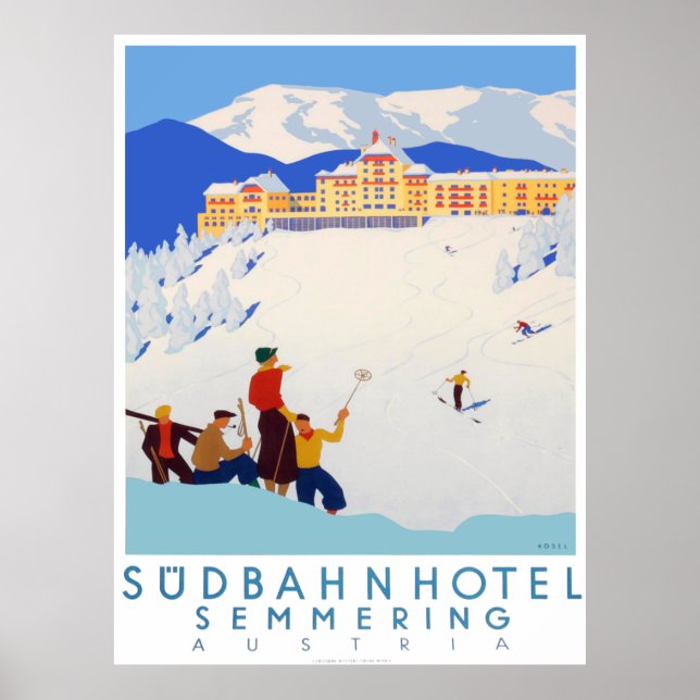 Póster "Österreich: 1882 - Südbahnhotel Semmering (Frente)