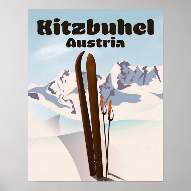 Póster " Österreich: 2021/heute Kitzbuhel - Wintersport (Frente)