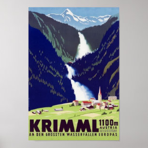 Póster " Österreich: 2021/heute - Krimler Wasserfälle