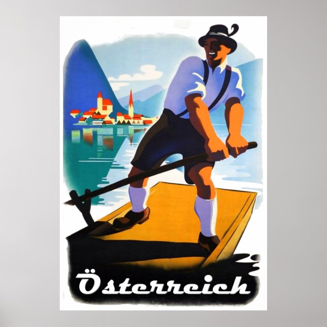 Póster " Österreich: 2021/heute - Vintage Sommer Reise  (Frente)