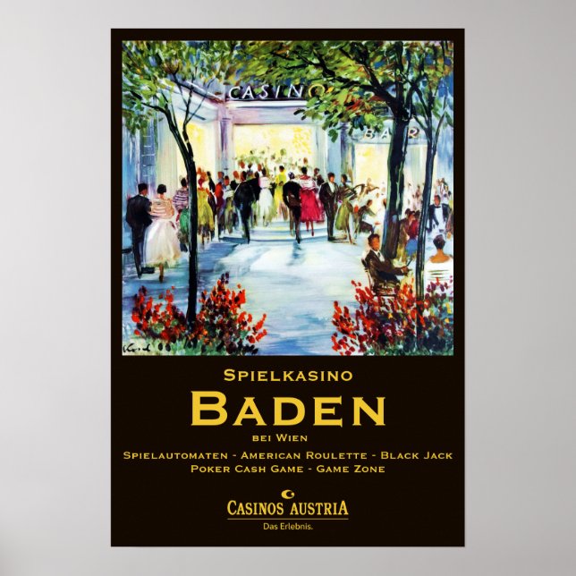 Póster " Österreich: 2021/heute Wien - Casino Baden (Frente)
