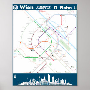 Póster " Österreich: Wien U-Bahn Metromap ...