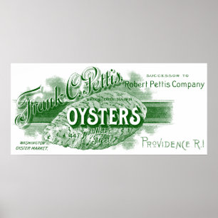 Póster Ostras del siglo XIX, verde