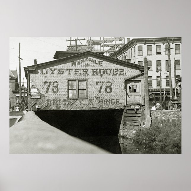 Póster Ostrería de Jersey City, 1900 (Frente)