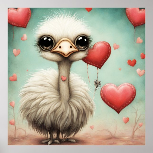 Póster Ostrich Amor 3 (Frente)