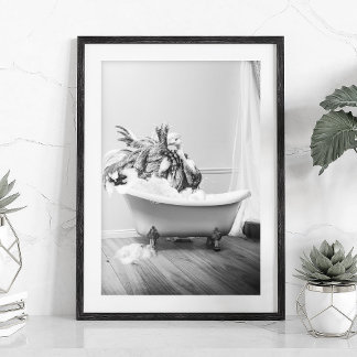 Póster Ostrich en una bañera Poster