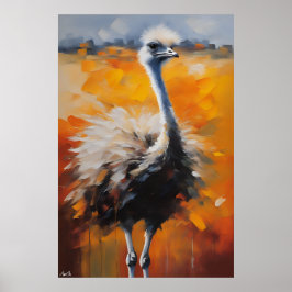 Póster | Ostrich | Estilo de pintura de aceite