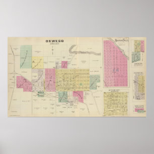 Póster Oswego, caídas de Neosho, asilos, y mayordomo,